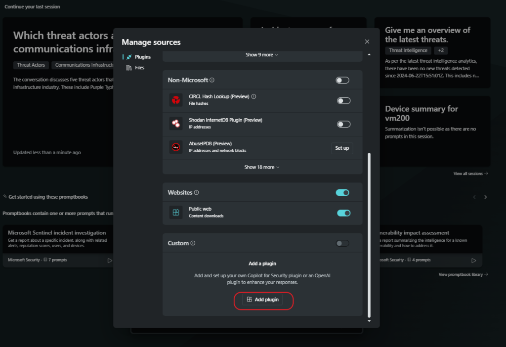 Copilot for Security - Files upload
